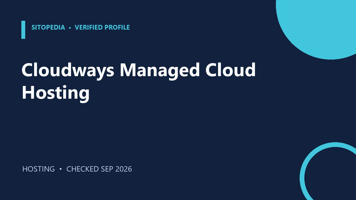 Cloudways Managed Cloud Hosting researched product profile