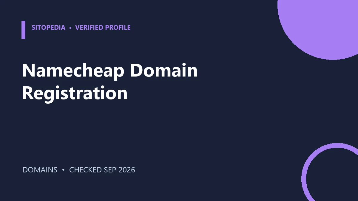 Namecheap Domain Registration researched product profile