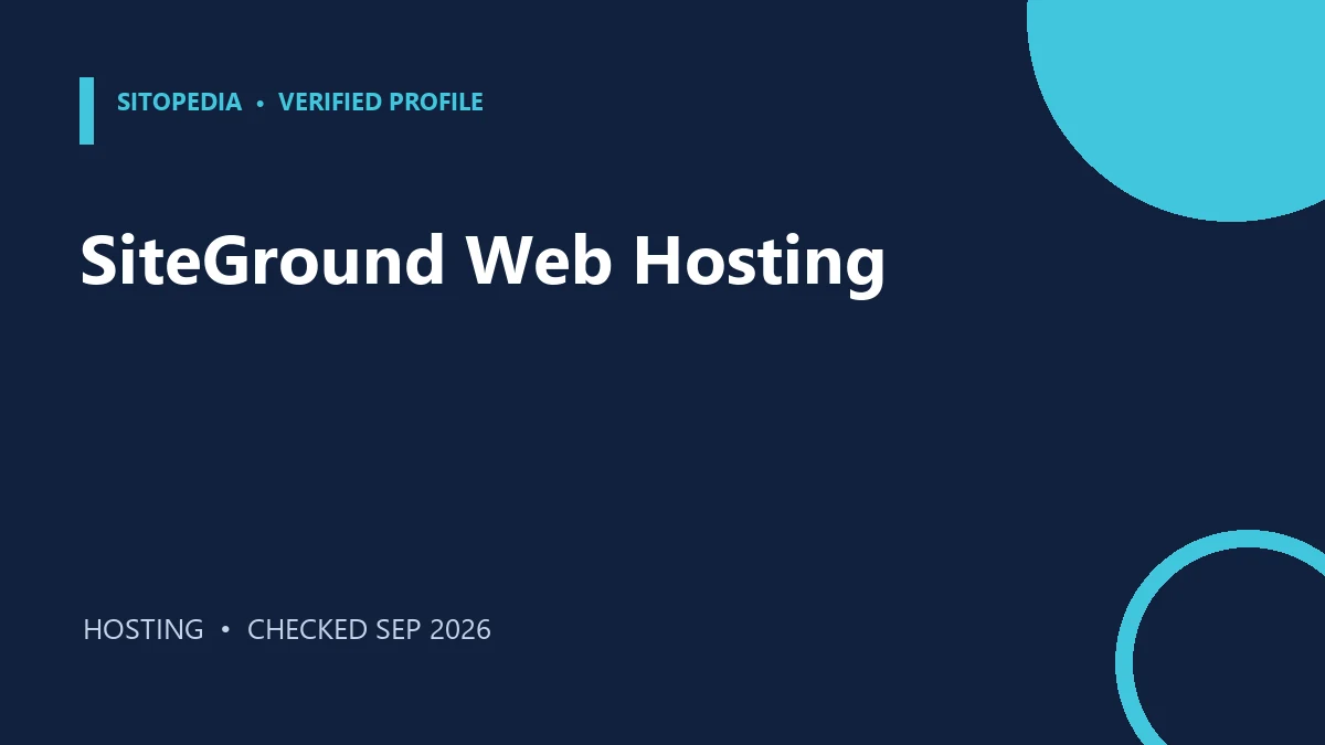 SiteGround Web Hosting researched product profile